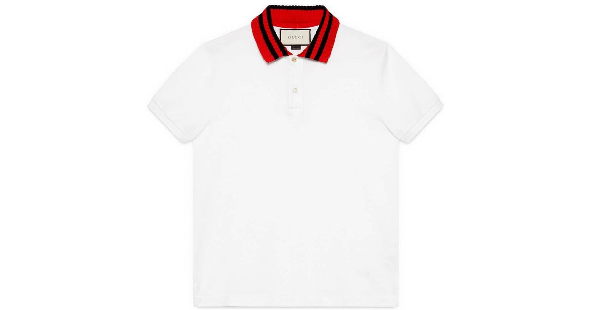gucci polo web collar