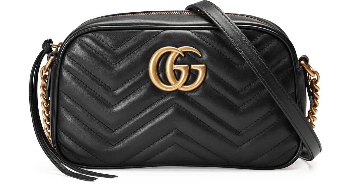 black small gg marmont 2.0 camera bag