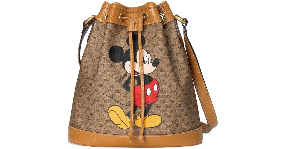 Gucci Disney X Small Bucket Bag in Natural | Lyst