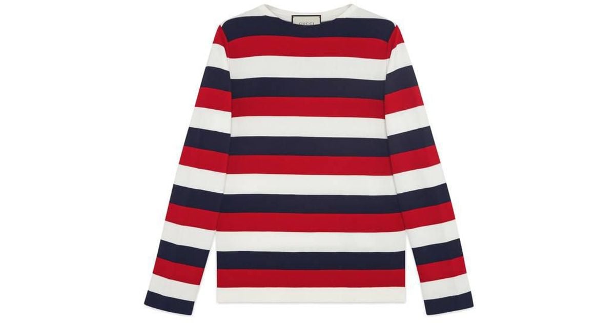 gucci red and white striped sweater