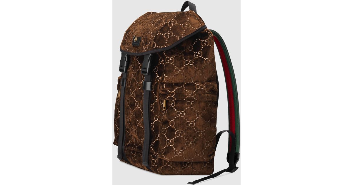 gucci brown leather backpack