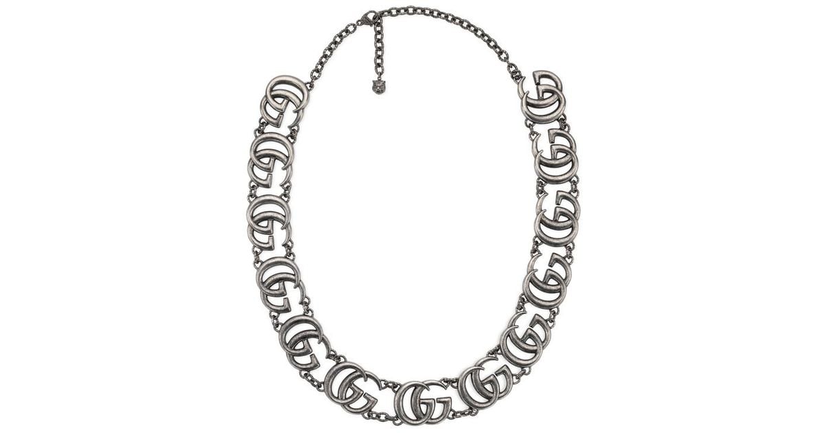 Gucci Double G Necklace In Silver in Silver, (Metallic) - Lyst