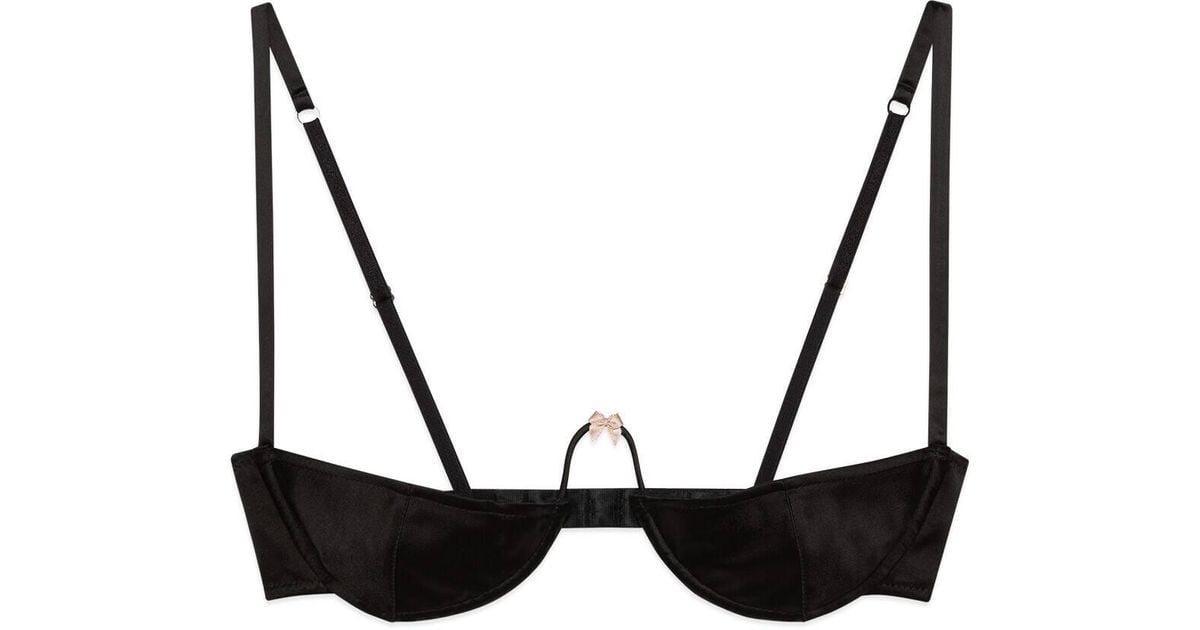 Gucci Silk Bra With Bow in Black Lyst Canada