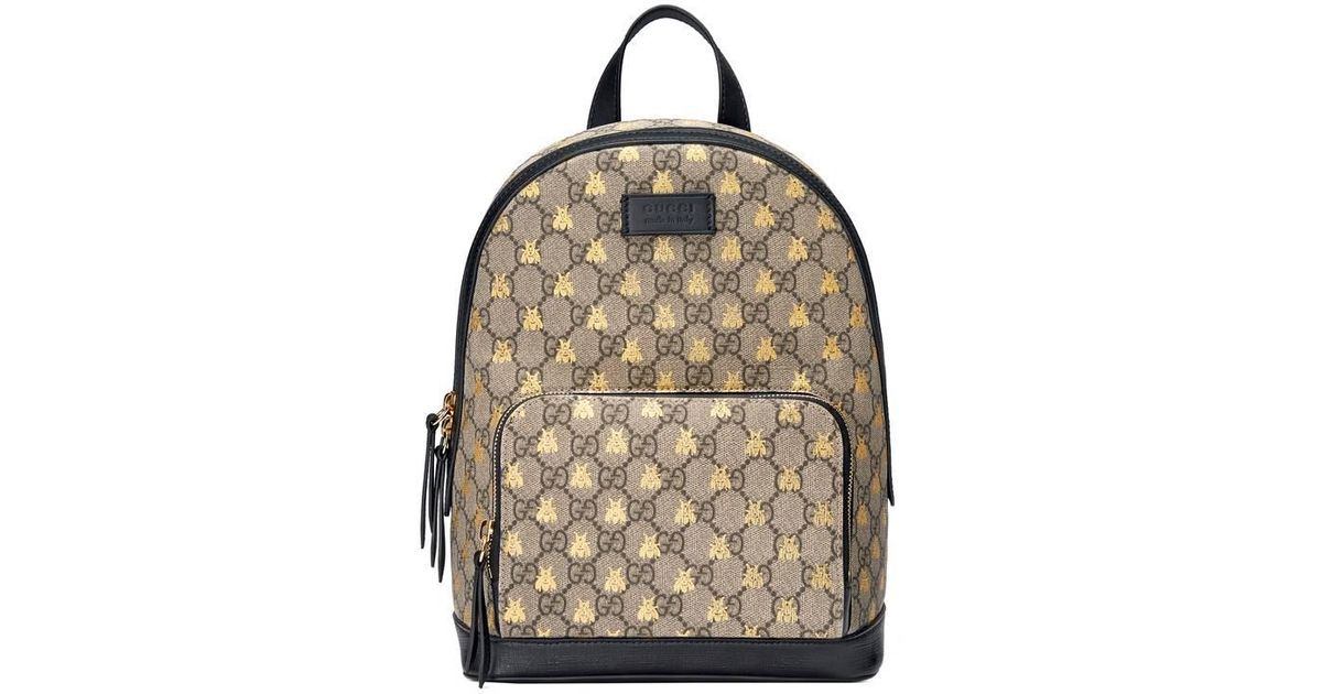 black gucci backpack with bee
