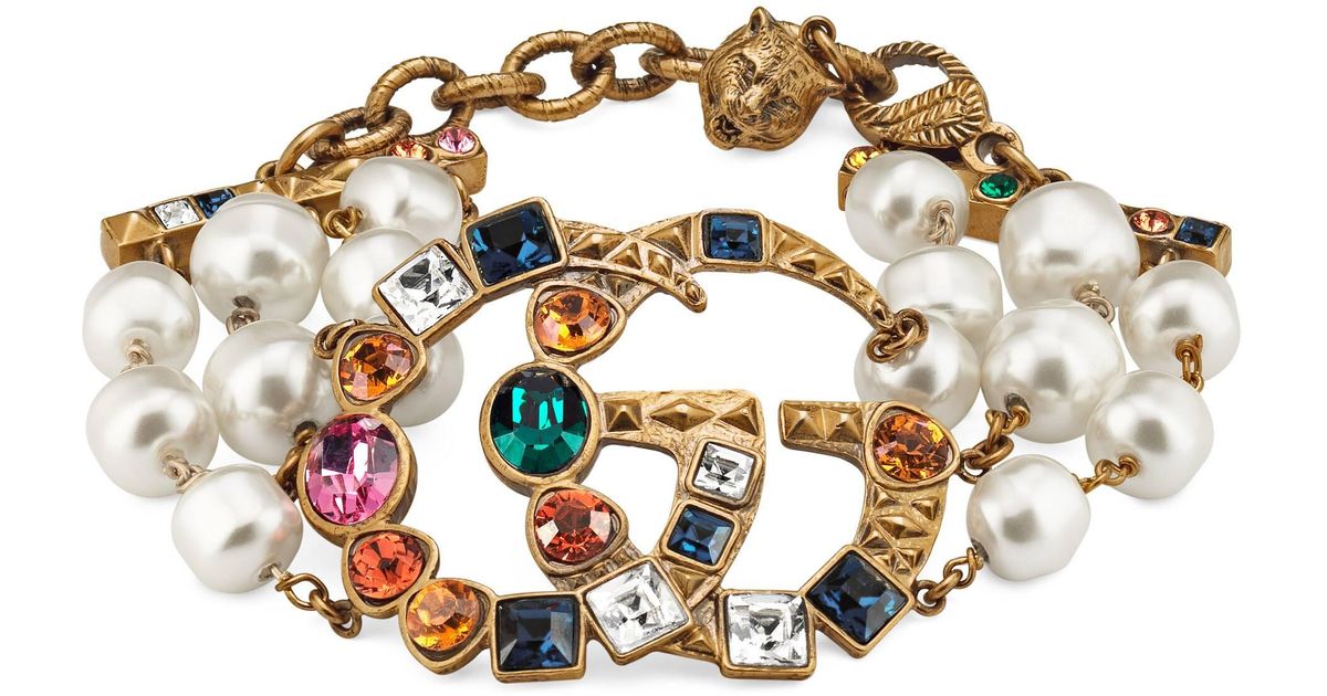 Crystal double g bracelet Clearance