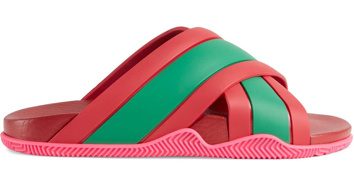 gucci women's slide sandals with web