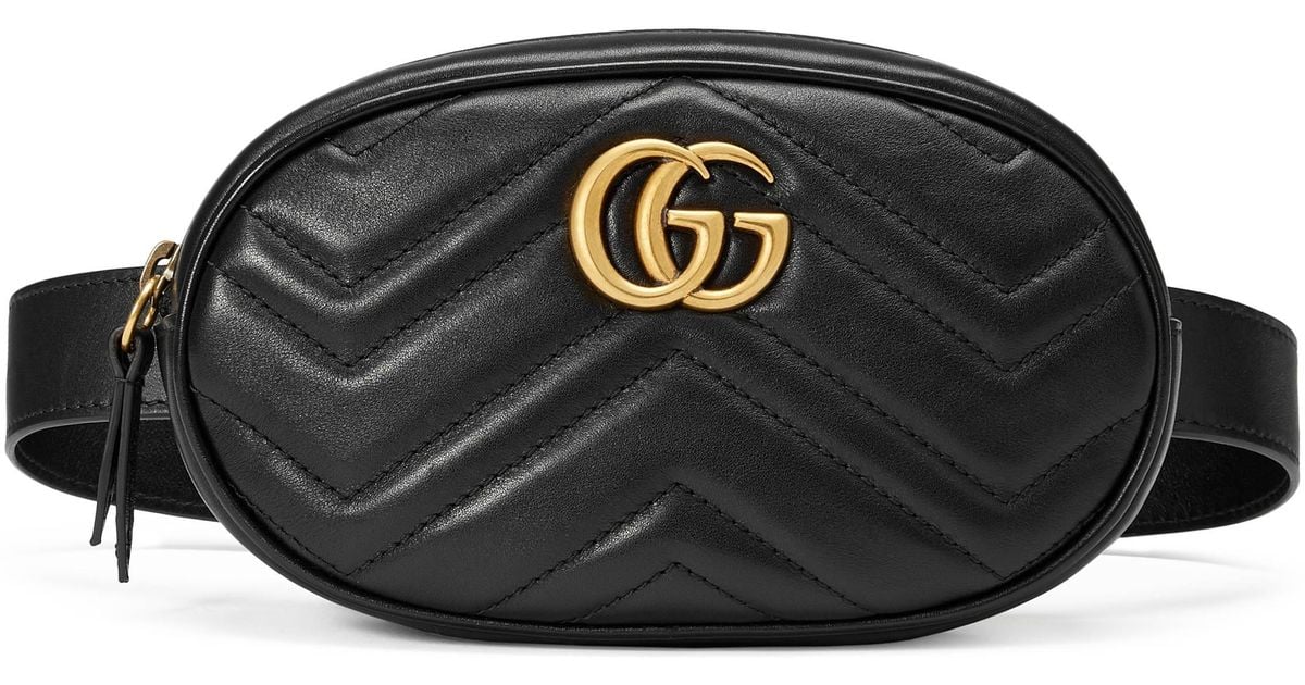 Gucci GG Marmont Matelasse Belt Bag 85 in Black Lyst