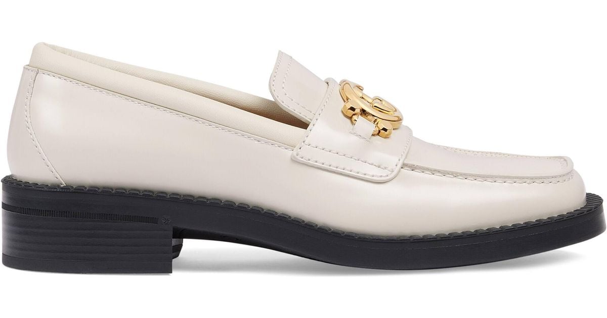 Gucci Leather Loafer With Interlocking G in White Lyst Canada