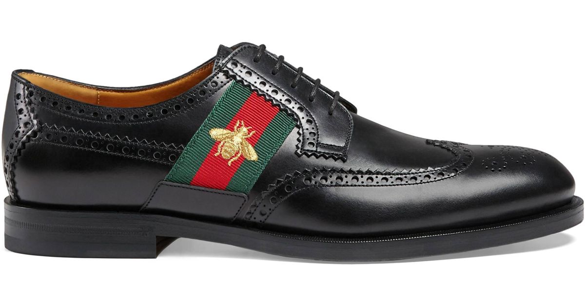 gucci leather lace up