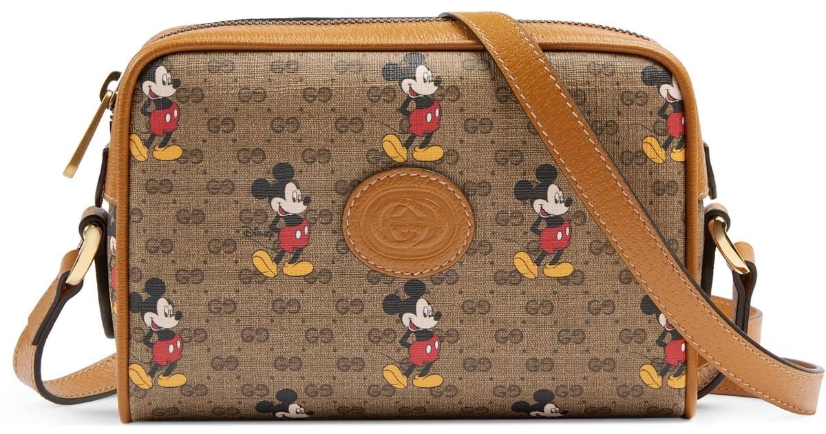 Gucci Disney Collaboration Micro GG Shoulder Bag Mickey Mouse Brown Japan 