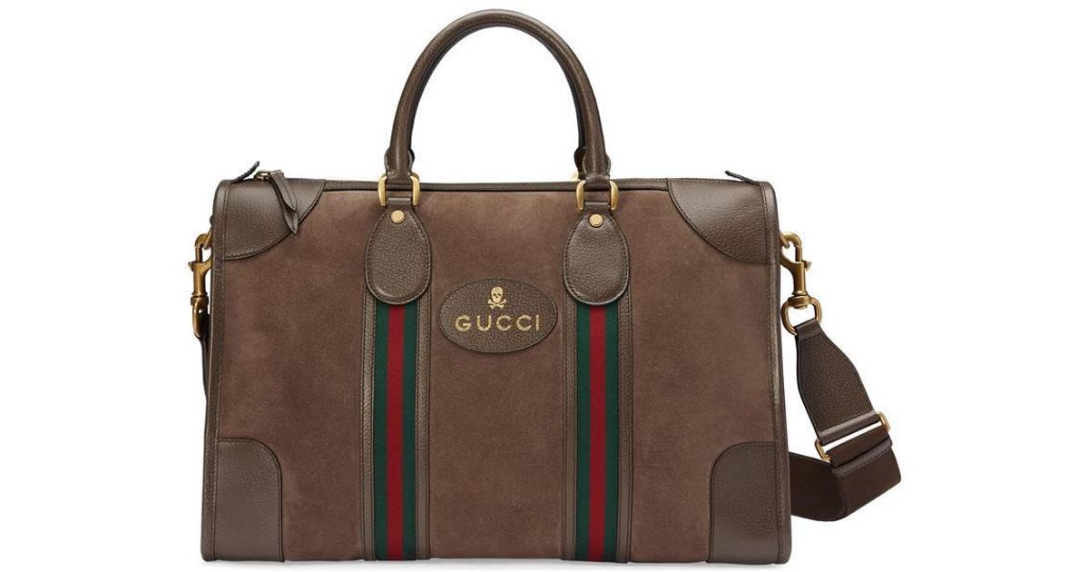 suede duffle bag
