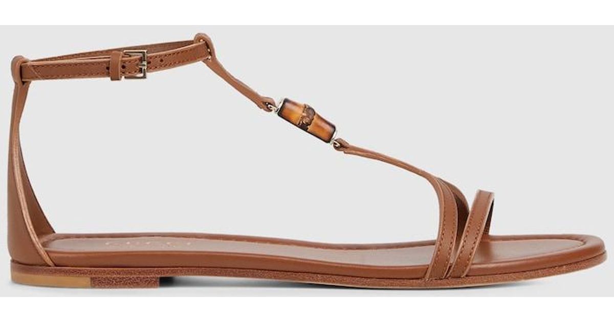 *GUCCI*グッチ バンブー ディテール付き サンダル Gucci バンブー ディテール付き ウィメンズ サンダル, ブラウン