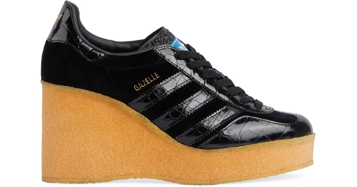 Gucci Adidas X Wedge Gazelle Sneaker in Black | Lyst