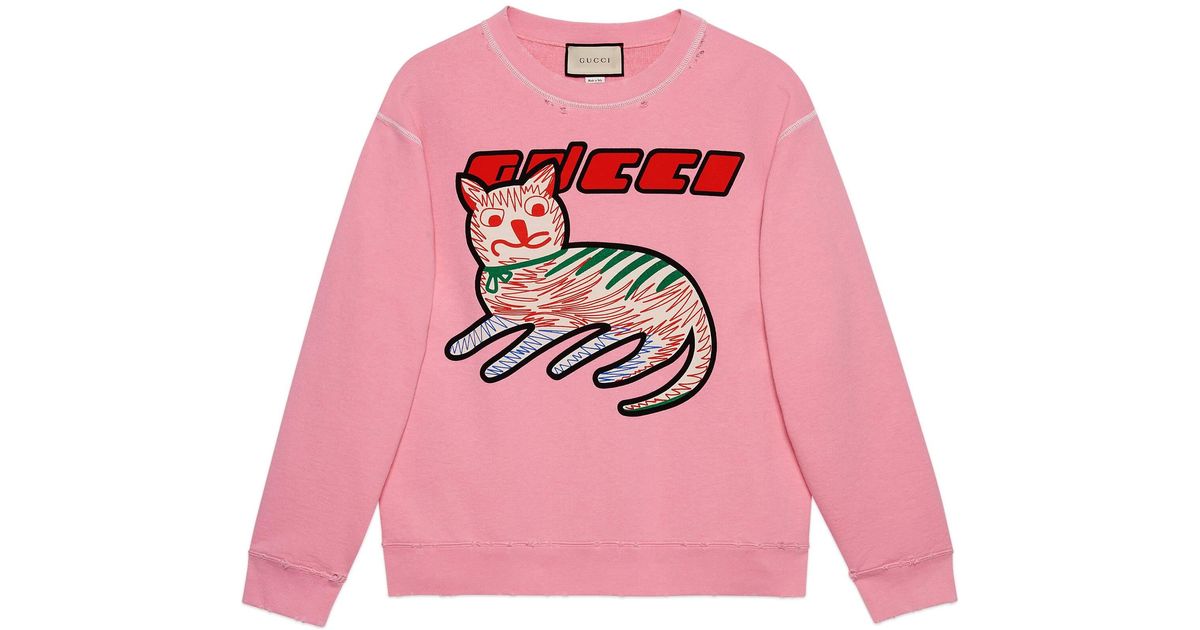 Gucci Pullover mit Katzen Print in Pink für Herren | Lyst DE