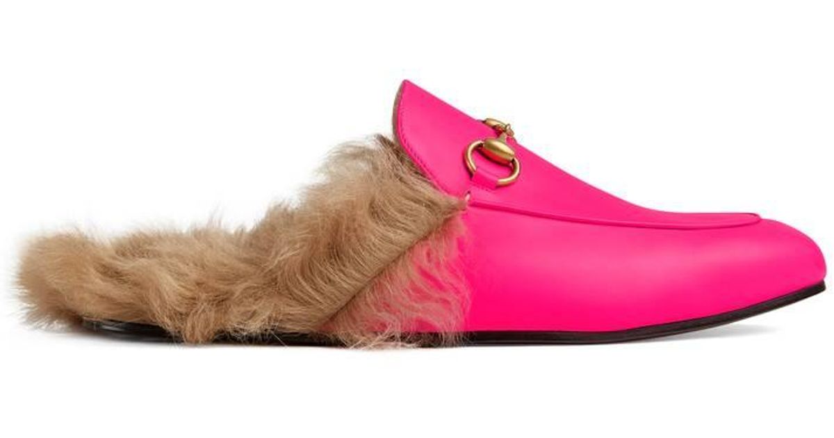 gucci fluffy loafers