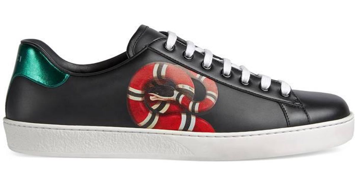 Gucci Leather Ace Kingsnake Print 