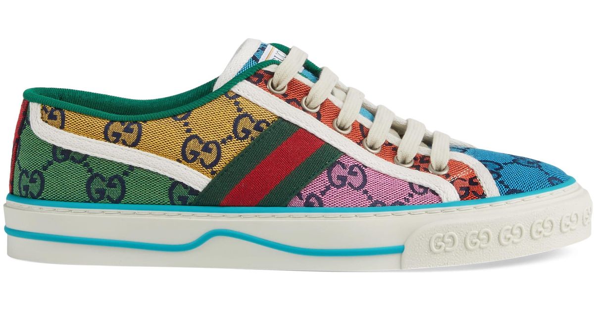 Gucci Tennis 1977 GG Multicolour Sneakers in Yellow | Lyst