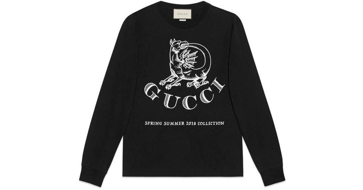 Gucci Dragon Invite Cotton T-shirt in 