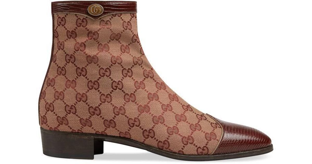 gucci gg canvas boots