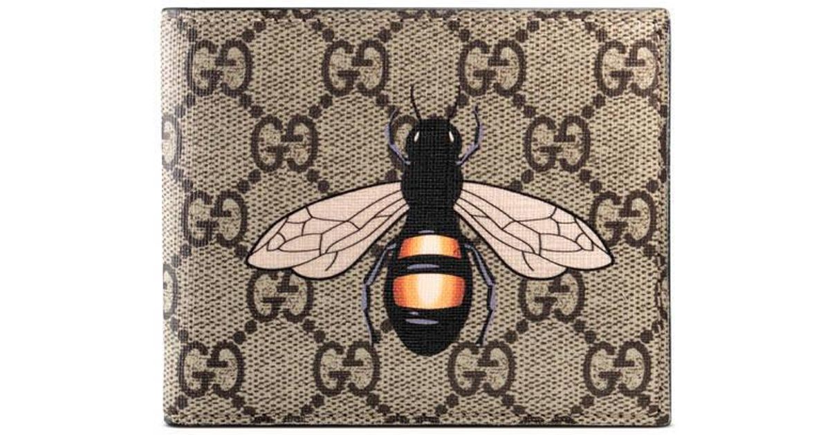 Gucci Bee Print Gg Supreme Wallet for 