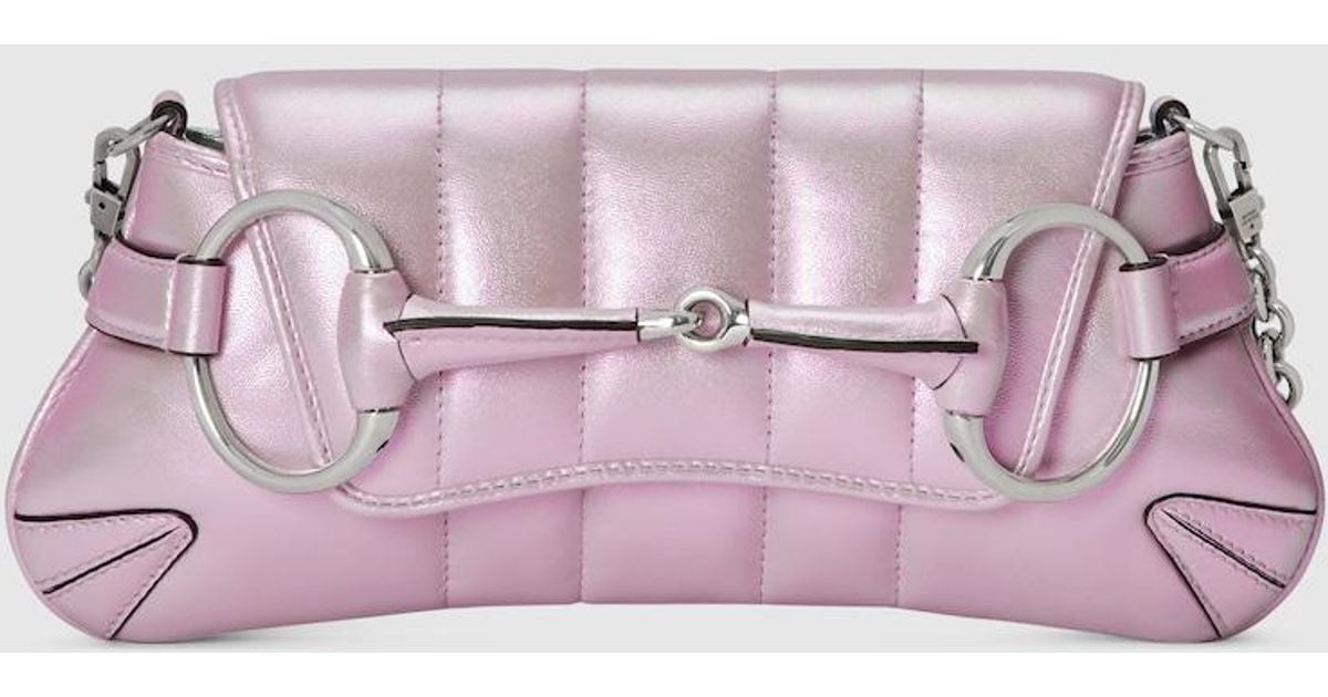 Gucci Horsebit Chain Small Shoulder Bag in Pink | Lyst Canada