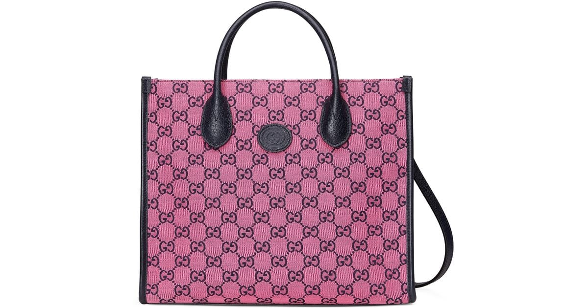 Gucci GG Multicolour Small Tote Bag in Pink