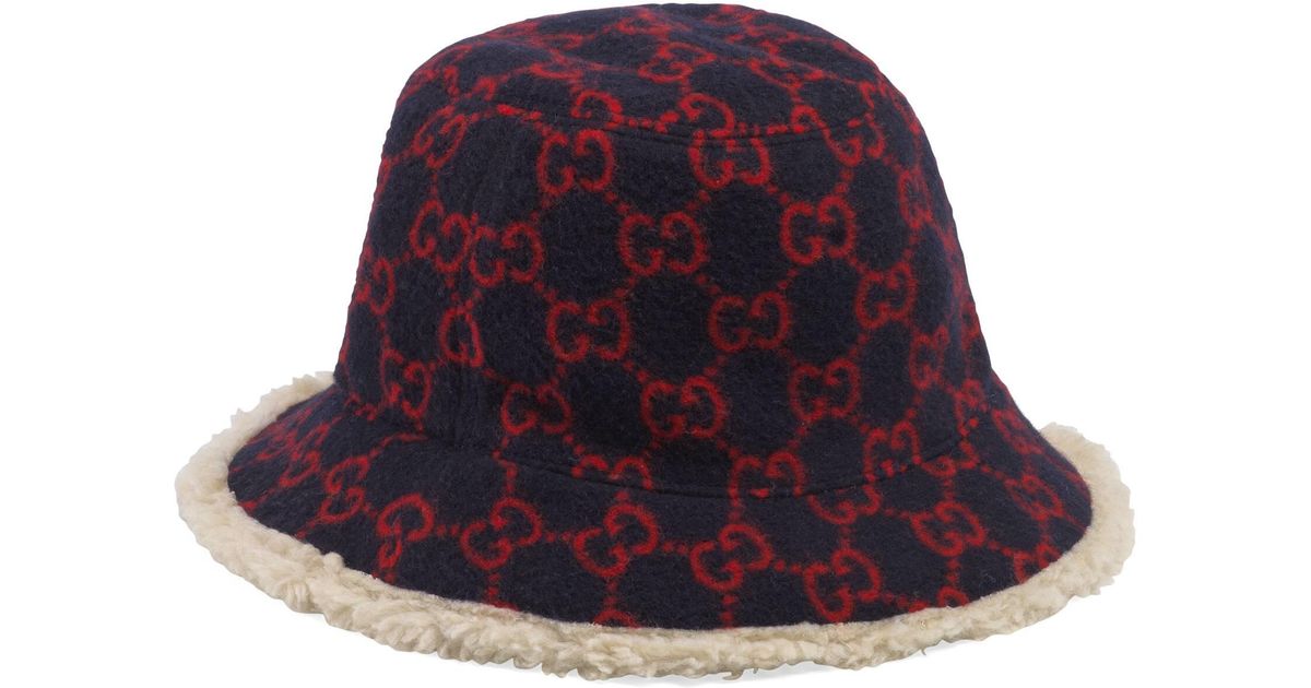 Gucci GG Wool Bucket Hat in Blue for 