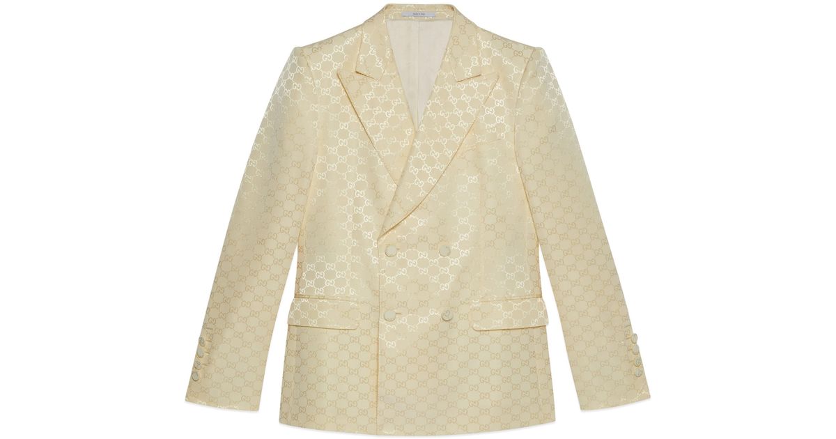 Gucci GG Cotton Viscose Formal Jacket in Natural for Men Lyst Canada
