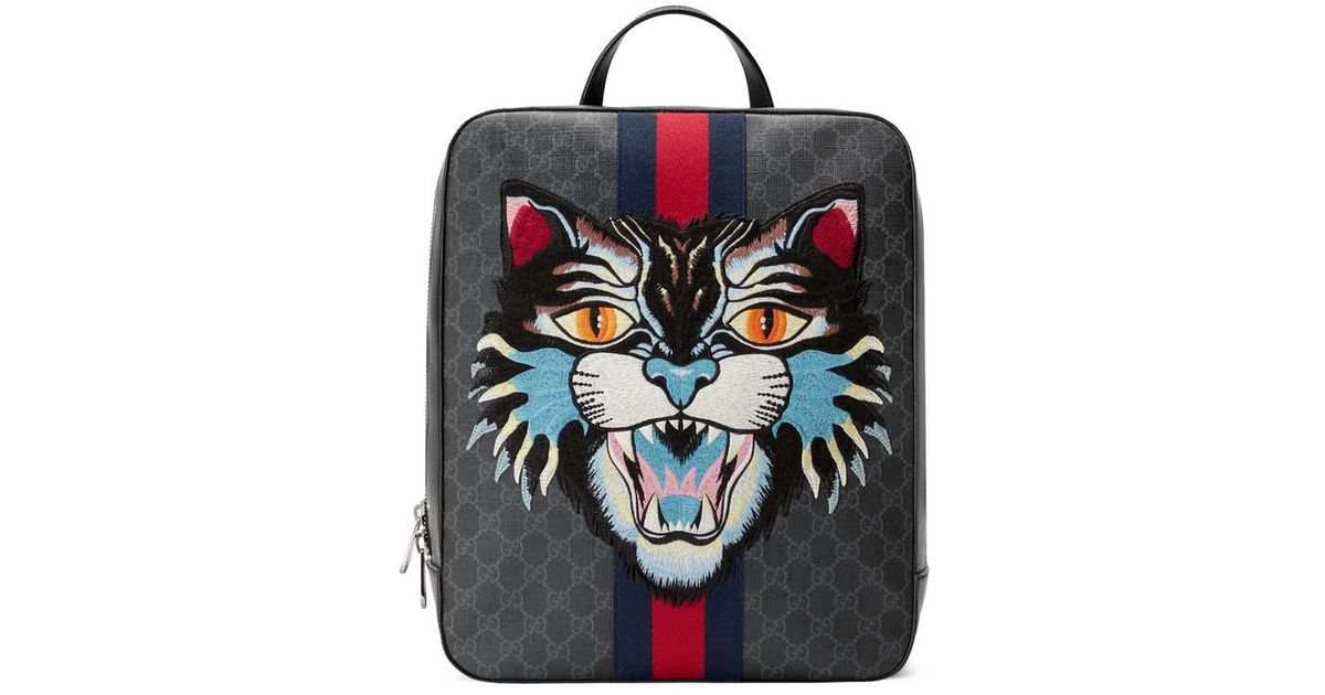 gucci angry cat backpack