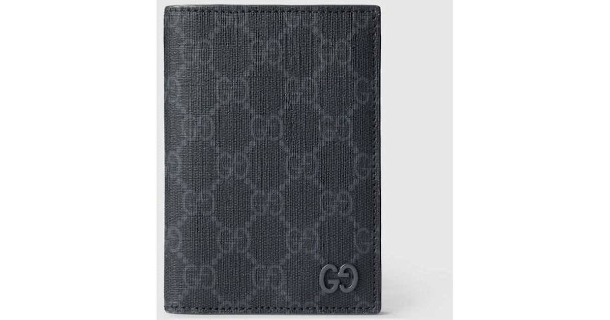 Gucci Gg Passport Case With Bordeaux Interior in Gray for Men | Lyst