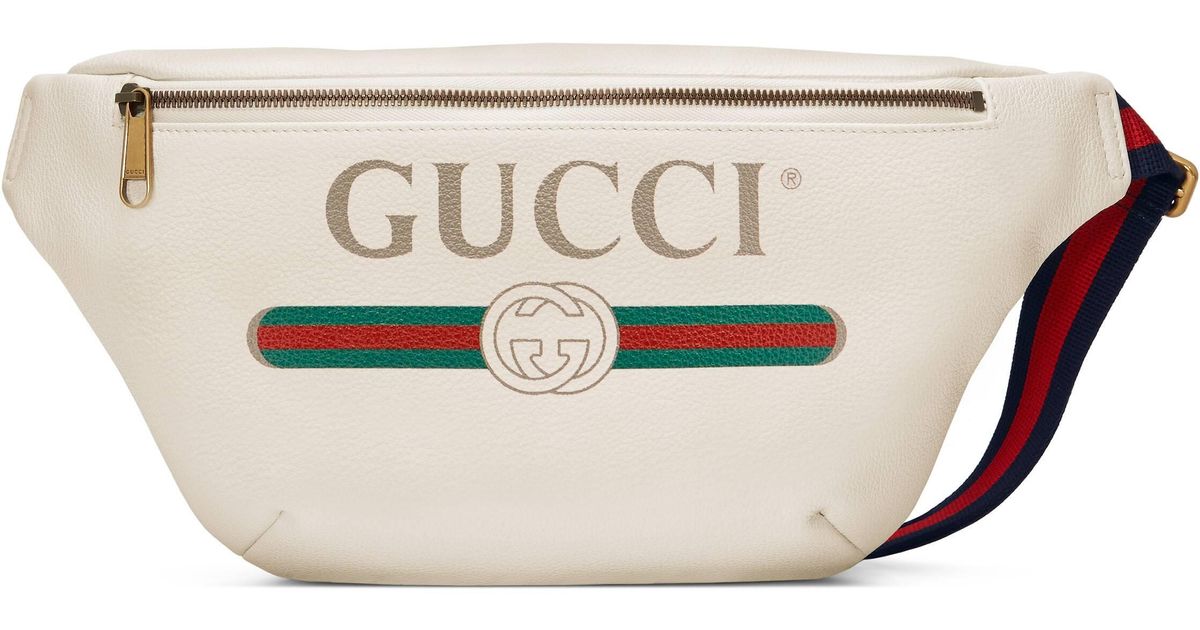 gucci print leather belt bag price