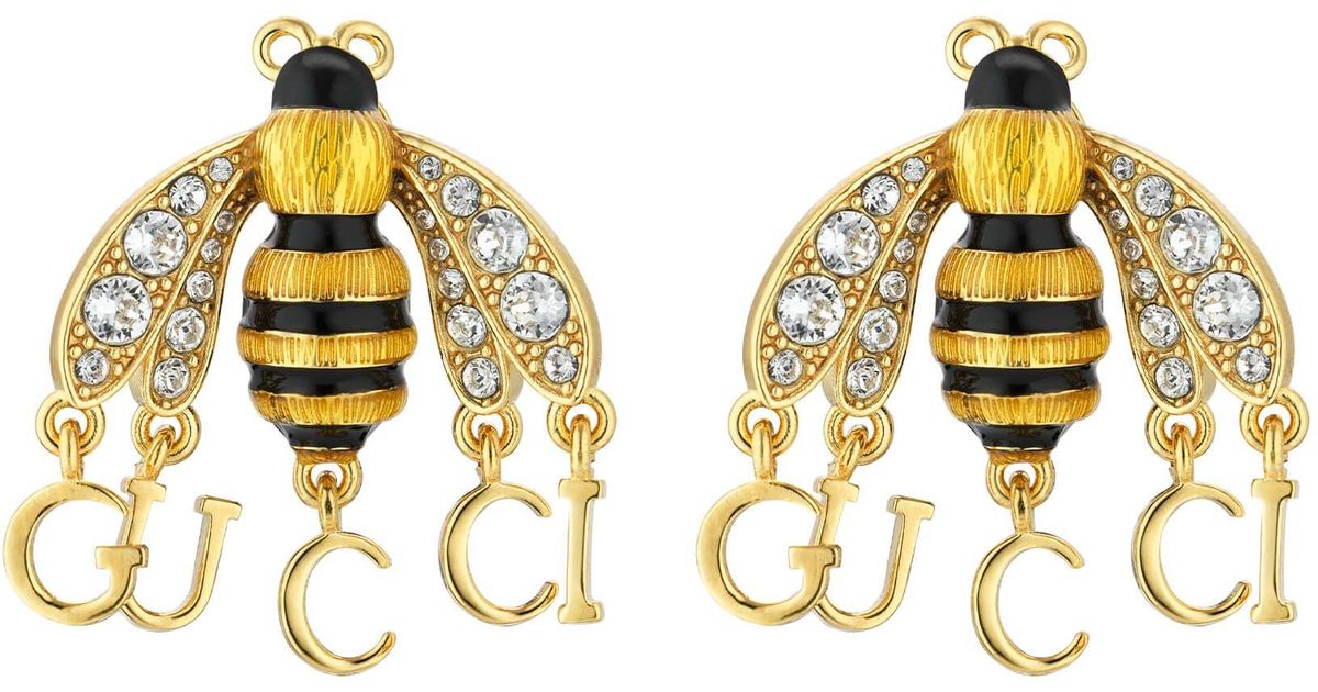 Orecchini con ape e logo di Gucci | Lyst
