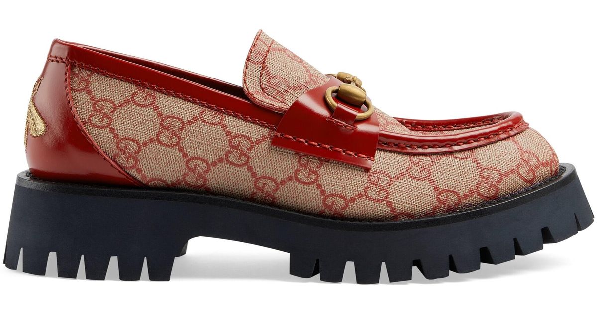 Gucci Gg Lug Sole Loafer In Red Lyst 2495