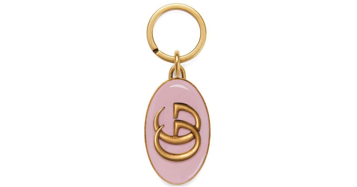 Gucci Double G Keychain in Pink - Lyst
