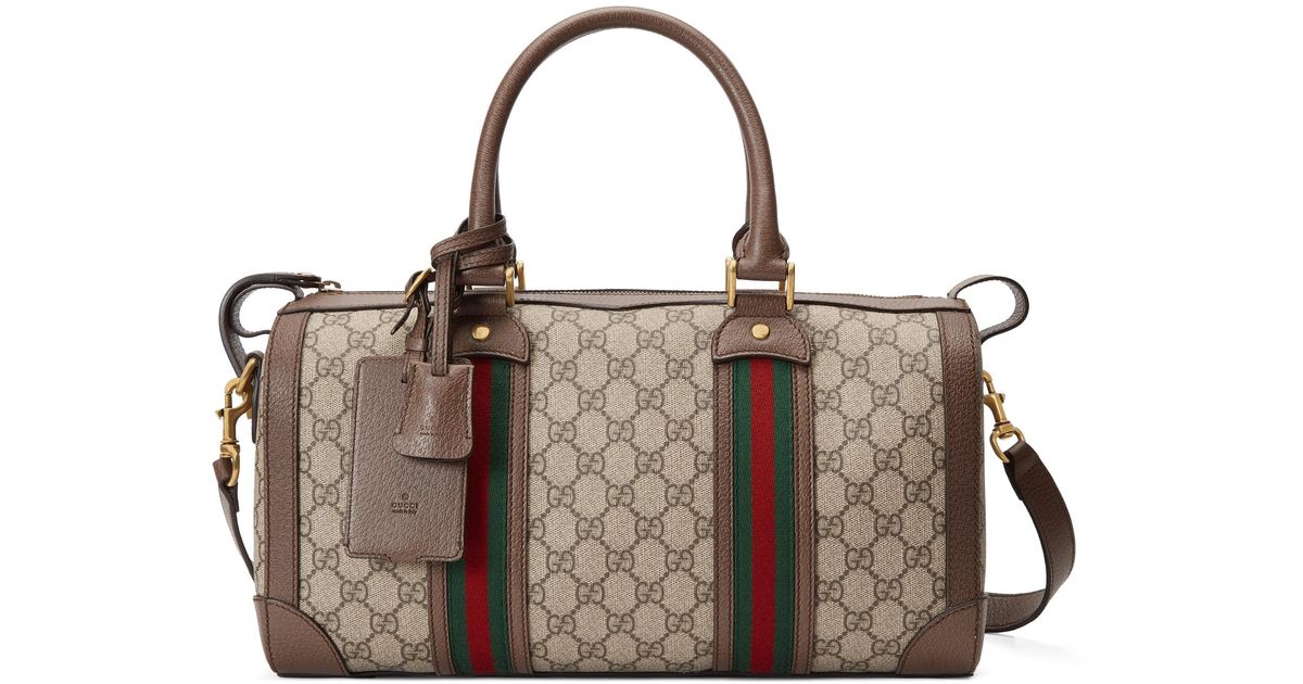 Gucci GG Small Duffle Bag With Web in Natural for Men