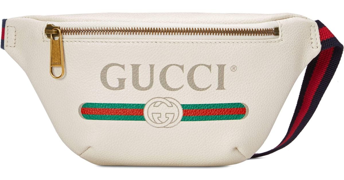 Gucci Leather Print Small Belt Bag in White - Save 5% - Lyst