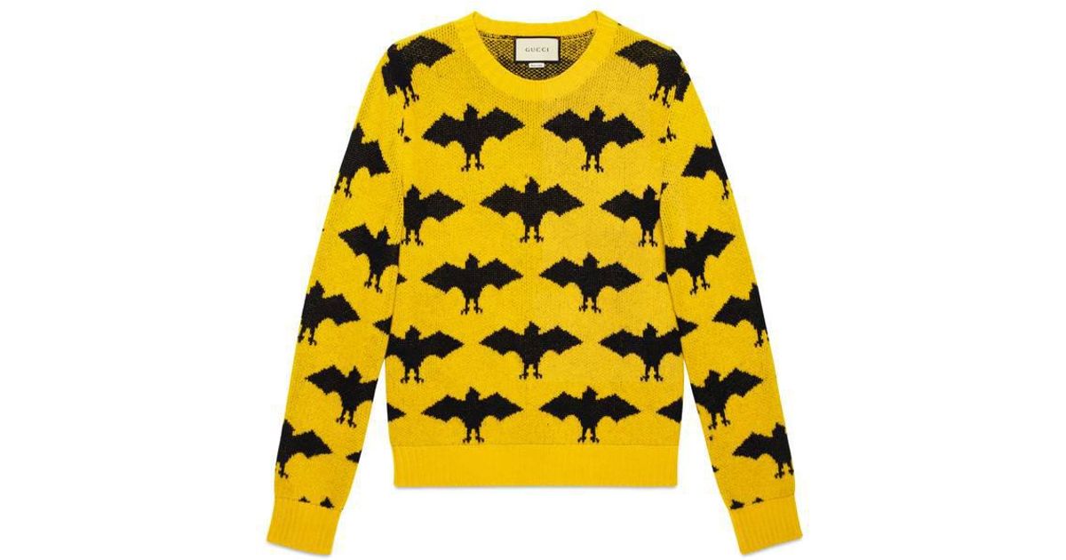 Bat Jacquard Crewneck Sweater 