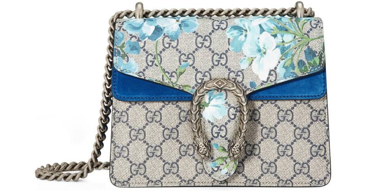 Gucci Dionysus Gg Blooms Mini Bag in Blue | Lyst
