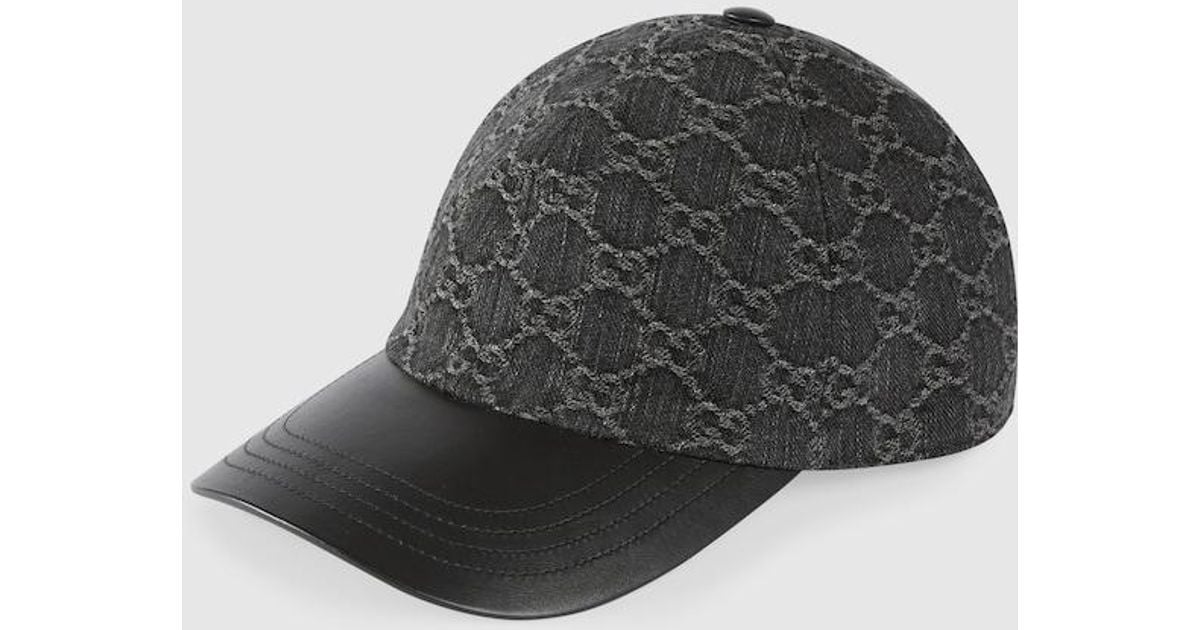 Gucci Gg Denim Baseball Hat in Black | Lyst