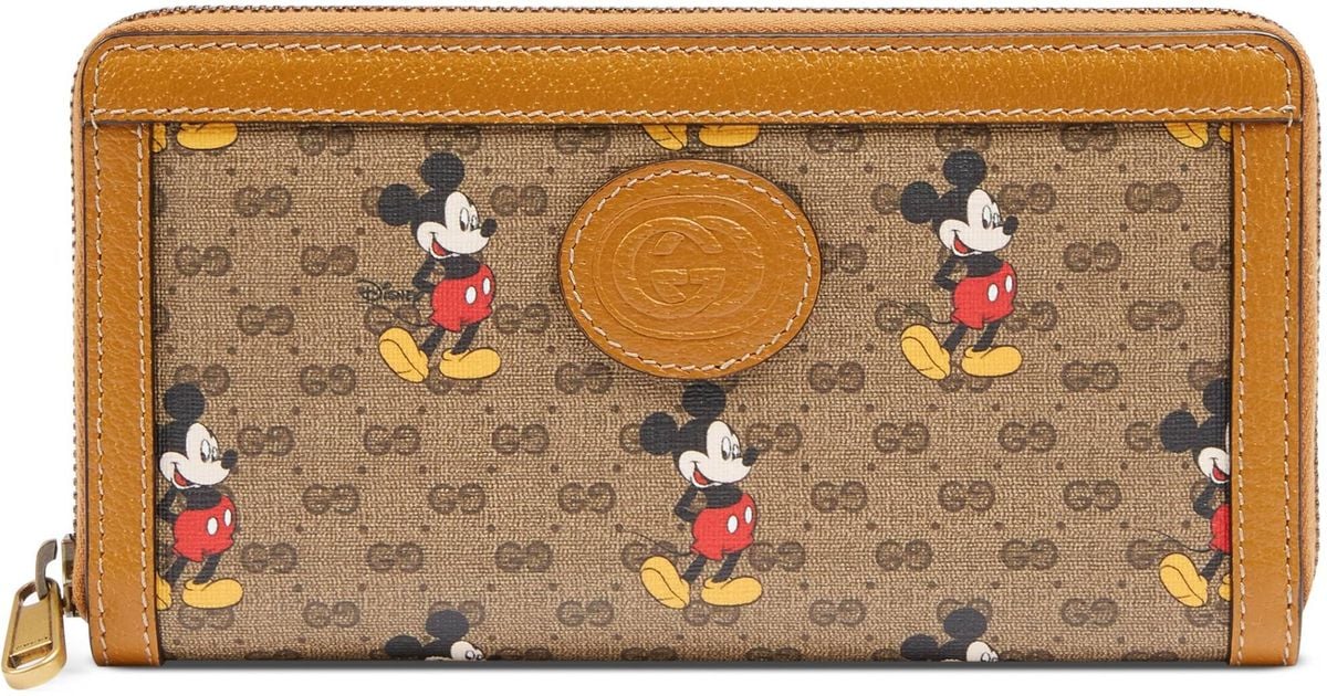 Gucci Disney X Zip Around Wallet in Natural