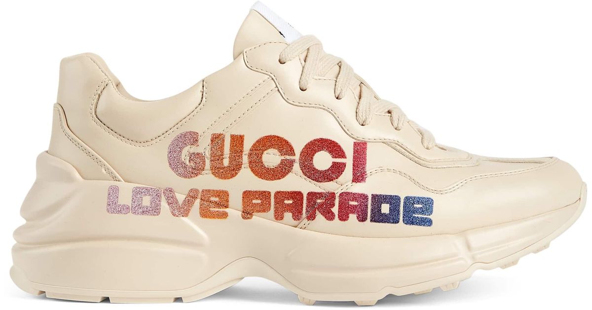 Gucci Leather Rhyton Love Parade Sneaker in White Lyst UK