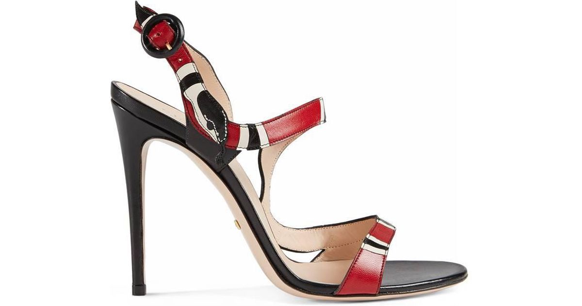 Gucci Leather Snake Sandal - Lyst