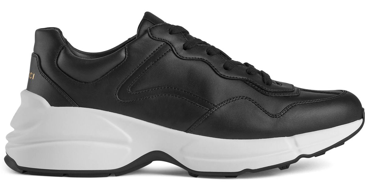 Gucci Leather Rhyton Sneaker in Black for Men | Lyst