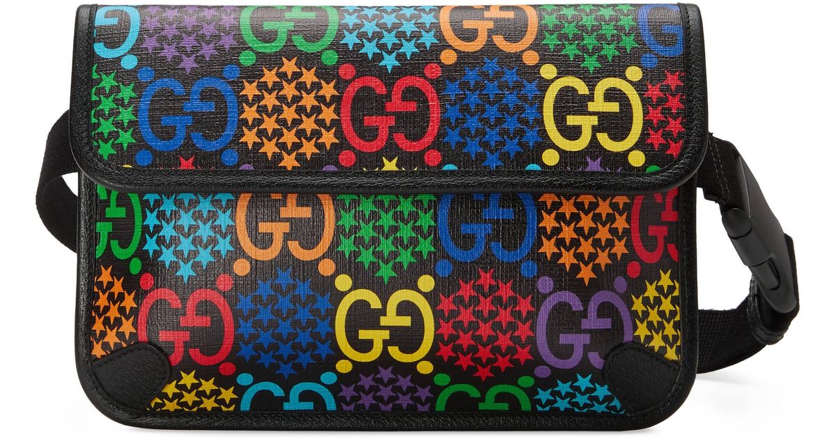 Gucci GG Psychedelic Belt Bag in Black for Men | Lyst
