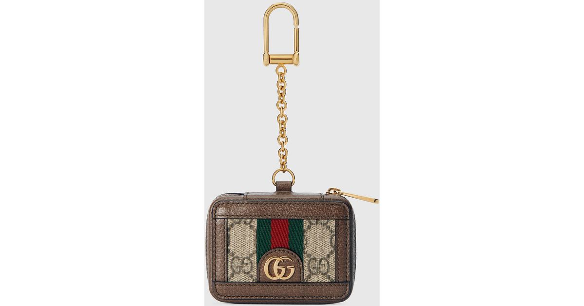 Gucci Beige GG Ophidia AirPods Case Keychain