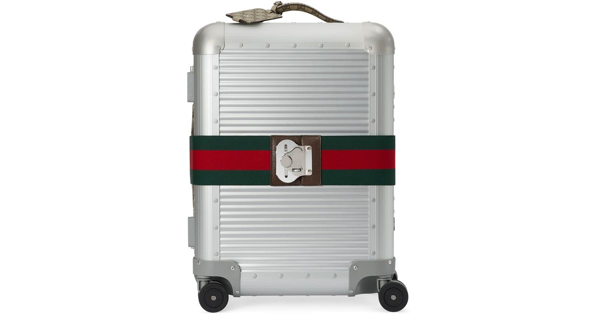 Gucci Aluminum Cabin Trolley With luggage Strap in Grey Lyst UK
