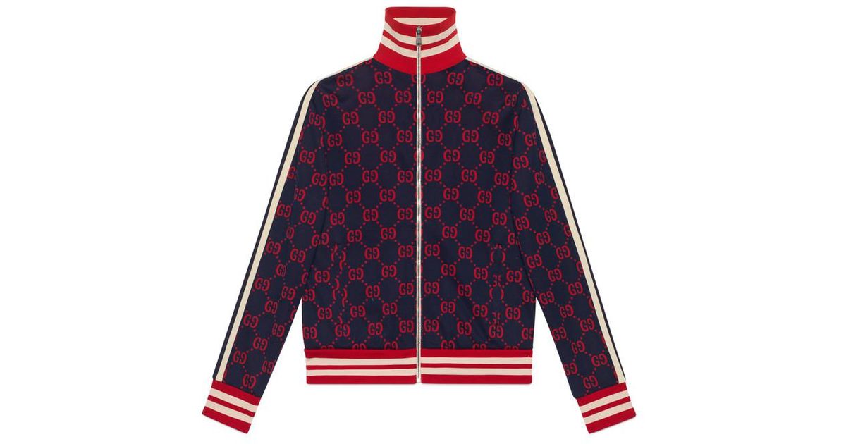 Lyst - Gucci GG Jacquard Cotton Jacket in Blue for Men
