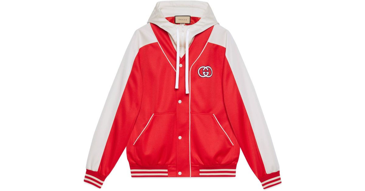 Gucci Technical Jersey Zip Jacket, Size S, Red, Readytowear for Men