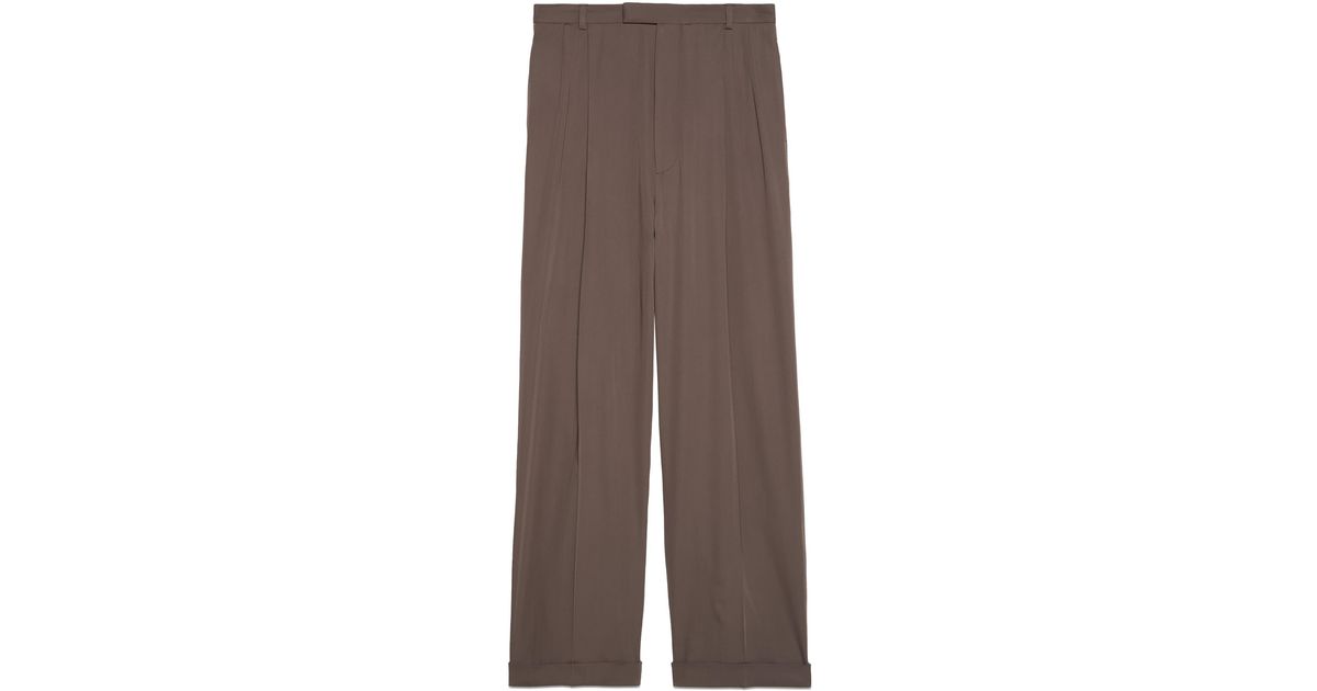 Gucci Wool Pants With Label in Brown for Men | Lyst