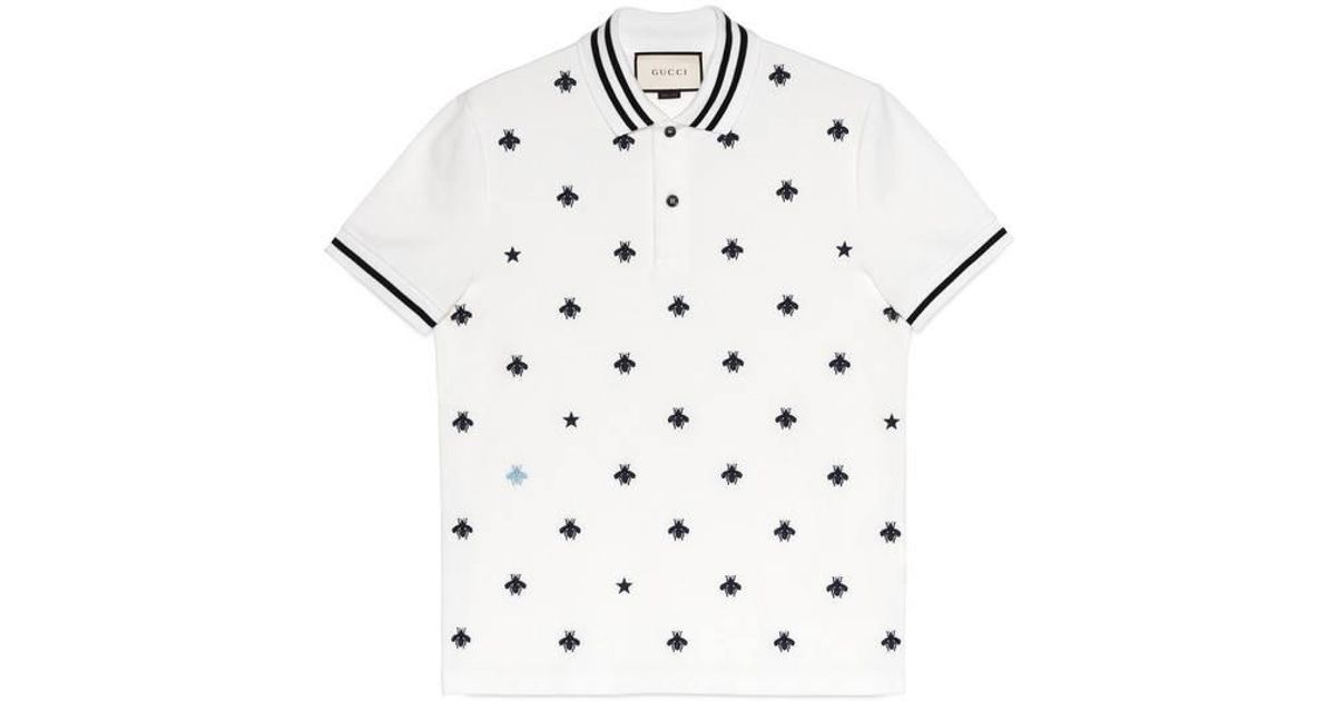cotton polo with bees and stars